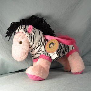plush purse Olly & Friends pink horse in a zebra costume NWT (w1383)